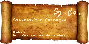 Szekretár Csinszka névjegykártya
